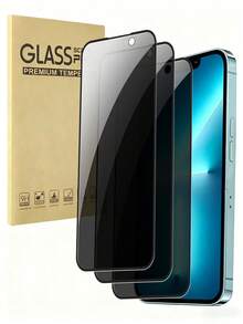 3pcs Full Screen Tempered Glass Privacy Screen Protector With Black Edges, Compatible With IPhone 11-17 Series, Anti-Peeping Full Coverage Phone Protective Film - Black - View 10