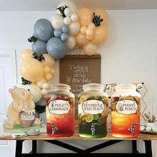 SHOVOCEBSE 4 PCS Winnie Baby Shower Drink Labels Classic Winnie Drations For Birthday Party Supplies - Apricot - View 4