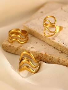 1 Set Open-Ended European & American Style Rings, Minimalist Classic Versatile Fashion Casual High-End Suitable For Women's Daily & Party Wear