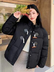 Women Winter Coats - Beige - View 9