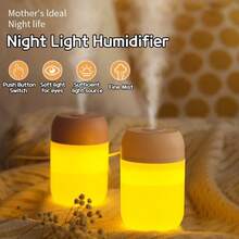 RAF 1 pieza Lámpara de ambiente multicolor, humidificador portátil mini y difusor de aromas, alimentado por USB, doble niebla para uso doméstico y en el automóvil, capacidad de 7.04oz/220ml (excluyendo aceite esencial), nuevo humidificador USB mini con luz nocturna, purificador de aire de niebla silencioso para dormitorio y vehículo - Multicolor 3 - Ver 2