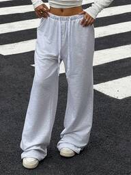 Buzzelle Sunny Girly คริสต์มาส ฤดูใบไม้ร่วง เสื้อผ้าสำหรับผู้หญิง Y2k อเนกประสงค์ เชือกผูก ปุ่ม ดีไซน์ สปอร์ต กางเกงขายาวทรงตรง สำหรับใส่ลำลอง ออกนอกบ้าน