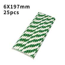 25 Striped Paper Straws, Diameter 6mm/0.24in, Length 197mm/7.75in, Available In Ten Colors, Suitable For Various Drinks Such As Cocktails, Iced Coffee, Soda Water, Lemon Tea, Etc. It Is Also An Ideal Daily And Decorative Item For Parties, Weddings, Bars, Cocktail Parties, Business, Camping, Kitchens, Homes, And Restaurants - Multicolor - View 20
