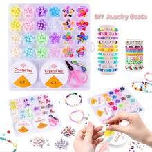 1800 件首饰制作套装儿童美术和手工女孩玩具手链制作套装首饰制作用品珠宝手工套装适合女孩的生日礼物。