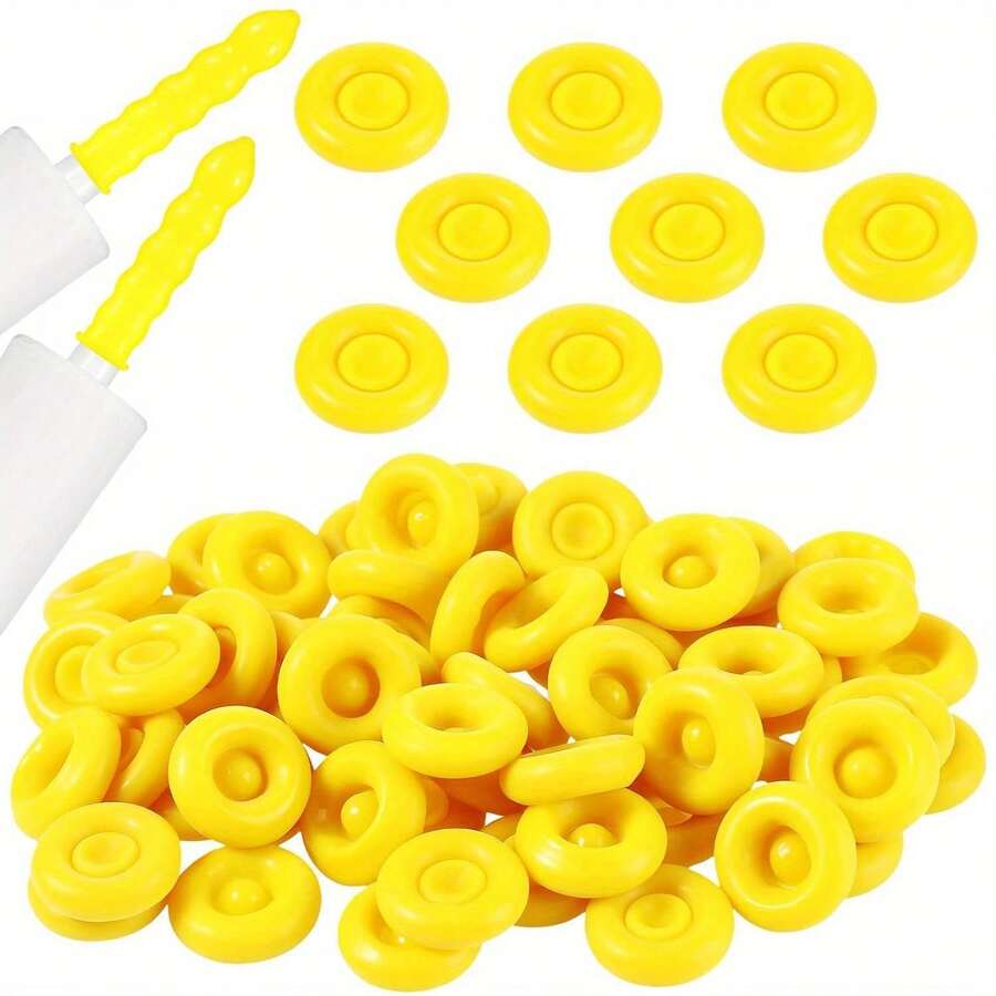 10pcs/1pc Durable Rubber Sealing Caps - Yellow, Red & Black Protective Covers For Securing And Preserving Open Pipes