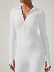 1pc Women Outdoor Sports White Long Sleeve Ski Jacket, Fashionable Ski Suit For Ladies, Women Ski Wear For Winter Sports - 白色 - 查看 5