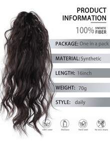 Waterfall Ponytail Synthetic Wig Braid Clip Women's High Crown Volumizing Hair Volume Latin American Curly Hot Girl Half-Up High Ponytail Winter Hair Accessories Fashion Claw Clips Elegant Hair Clips Casual Hair Claws Beauty Hair Clutch