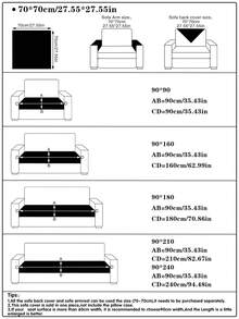 1件雪尼尔沙发套，四季通用沙发套，带靠背套，沙发保护套，适用于卧室、办公室、客厅、家居装饰 - 白色 - 查看 3