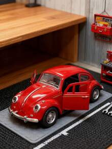 1:38 Scale Vintage Alloy Model Car, Desktop Decor For Bedroom, Desk, Office, Classic Retro Car Model, Alloy Car, Collectible, Openable Doors, Visible Interior, Suitable As Birthday, Friend, Father's Day, Party Gift - Multicolor - View 1