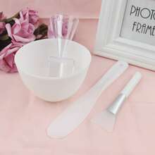 6pcs Facial Mask Silicone Mixing Bowl Set - Professional Spa Face Mask Mixing Tool (White)