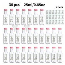 30/4pcs 25ML-50ML Mini Wedding Liquor Bottles,Beverage Dispensing Bottle,Empty Plastic Bottles,With Golden,Silvery And Black Screw Caps,And With "Take A Shot We Tied The Knot " Labels,For Wedding Party Favors,Wedding Receptions, Birthday Parties, Bridal Showers, Party Supplies,Wedding. - Transparent D - View 21