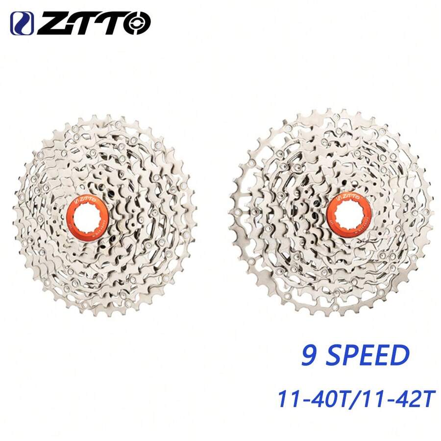 ZTTO 9速超轻卡式飞轮，40T/42T大齿飞轮，适用于自行车变速和爬坡 - 銀色 - 查看 1