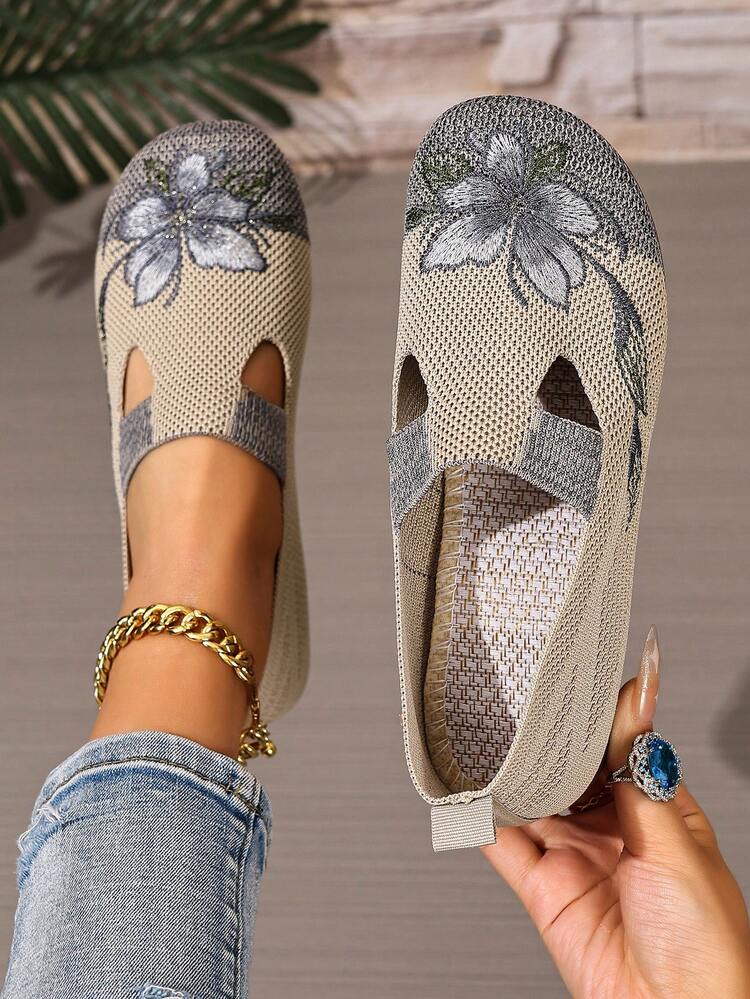 2026 New Women Casual Sneakers Flat Slip-On Breathable Solid Color Versatile Shoes - Ash - View 1