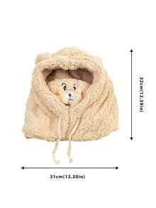 1pc Bear Plush Hat With Mask, Scarf & Hat Set, Unisex Winter Outdoor Riding Windproof Warm Hat, Autumn/Winter Thickened Versatile Balaclava - Multicolor - View 9