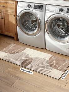 1 pièce Tapis de cuisine long en caoutchouc, motif géométrique coloré, style nordique haut de gamme, tapis de cuisine, tapis long pour la buanderie, matériau épais et confortable, facile d'entretien lavage en machine, paillasson d'entrée pratique pour la décoration de la maison, convient pour la salle à manger, la cuisine, la buanderie, l'entrée intérieure, cadeau idéal pour l'automne/l'hiver - Tabac - Voir 17