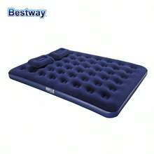 Bestway 67374 80" X 60" X 8.75"/2.03m X 1.52m X 22cm 1Set Double Inflatable Mattress, Inflatable Beds, Inflatable Beds,Camping Mattresses, Rapid Inflatable Mattress, Double Inflatable Mattress With Hand Pump And Two Pillows For Camping - Navy Blue - View 4