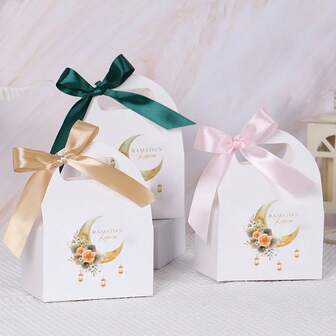 10ชิ้น กล่องของขวัญสำหรับของขวัญ กล่องใส่ขนมอีดิ้ลฟิตรีขนาดใหญ่ ถุงกระดาษของขวัญ กล่องบรรจุภัณฑ์ กล่องของชำร่วยงานเลี้ยงมุสลิม