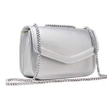 Basic Minimalist Metallic Crossbody Bag For Summer Parties. - 銀色 - 查看 3