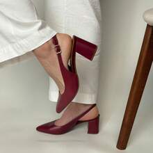 GIO GENUINE LEATHER PUMPS FOR WOMEN'S FASHION COMFORT - Redwood - View 2