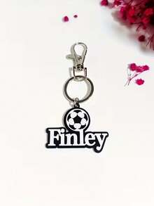 Móc khóa bóng đá cá nhân hóa - Thiết kế Acrylic tùy chỉnh kèm thẻ tên, Phụ kiện túi thời trang dành cho người đam mê thể thao, Quà tặng trở lại trường, Quà tặng bạn bè độc đáo, Quà tặng ngày lễ, Thiết kế theo chủ đề thể thao, Tay nghề thủ công chất lượng cao. - Nhiều màu - Xem 2