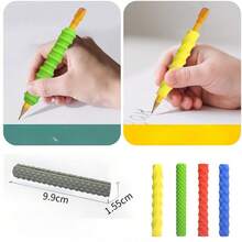4pcs Textured Silicone Pencil Grips, Sensory Pen Sleeves For Stress Relief, Suitable For Office, Drawing, Writing To Alleviate Pressure From Handwriting And Painting
