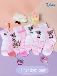 Disney 1/8 Pair Stitch Cute Cartoon Character Socks, Fashionable Casual Comfortable Odor-Resistant Moisture-Wicking Student Socks, Practical And Stylish, Patterned Absorbing, Versatile Low-Cut Socks Suitable For Daily Wear, Back To School And Holiday Gift, Christmas Gift For Kids, Fast Delivery