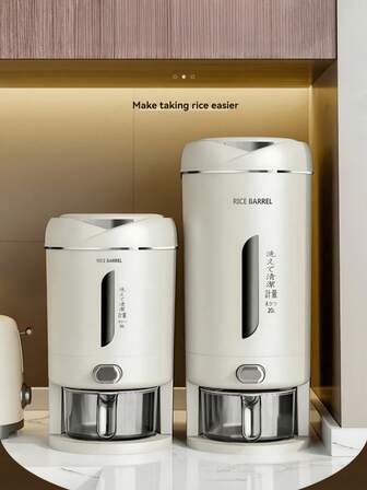 1pc Multi-Function Rice Storage Container, Airtight Plastic Rice Bucket With Pressure Lid, Kitchen Rice Bin With Anti-Insect And Anti-Moisture Design