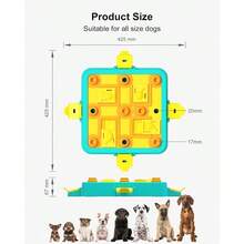 Interactive Dog Puzzle Toy Level 3 In 1 Designed For Boredom Relief And Mental Stimulation Engaging Cognitive Challenges For Smart Large And Medium-Sized Dogs Fun IQ Training Games With Treat Dispensing Feature To Keep Dogs Mentally Active And Entertained - 藍黃 - 查看 5