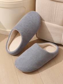 Nuevas zapatillas silenciosas para mujeres, con suela suave y silenciosa para usar en interiores y en el hogar, cómodas, con parte superior de pana para oficina, suelos de madera, parejas - Gris - Ver 3