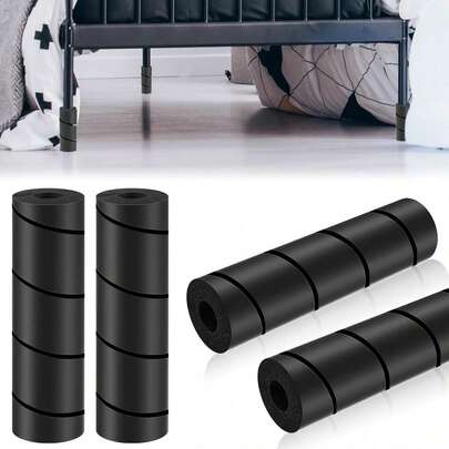 4 Pcs Bed Frame Toe Protectors 6" Bed Frame Leg Covers Feet Protectors To Keep Your Toes From Hard Furniture Legs Corner Guards, No Adhesive Or Glue (Black)