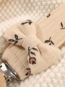 4pcs Pacifier Clips, Fashion Bow Pacifier Chains In Pink, Purple, Brown, Apricot, Suitable For Boys And Girls Daily Use, Travel, Home