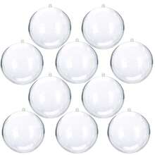 10个透明可填充装饰球 - 透明塑料工艺装饰品，DIY塑料亚克力可填充球，适用于圣诞派对装饰、婚礼和日常装饰、房间装饰、派对用品 - 彩色 - 查看 6