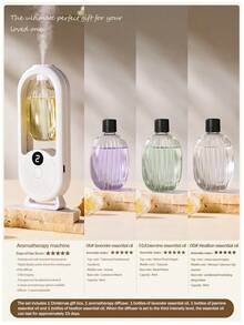 1 pieza Difusor de aroma automático y difusor de aceites esenciales, ambientador eléctrico para el hogar, montado en la pared/sobre la mesa, con luz nocturna de color, 5 modos de funcionamiento, adecuado para dormitorio, oficina, habitación de mascotas, decoración del hogar, eliminación de olores en el baño, gran regalo para mujeres. 6 aceites esenciales con fragancias disponibles (p. ej. lavanda, jazmín, Shangri-La, lirio, gardenia, etc.) - Blanco - Ver 24