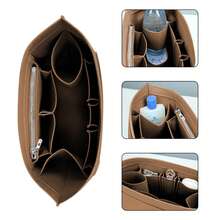 Small Wallet/Pouch Organizer Insert For Le Pliage Ladies Handbag - Brown - View 2