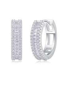 Pendientes de moissanita de plata de ley 925 para mujeres, pendientes de botón brillantes hipoalergénicos, regalo para el Día de San Valentín/compromiso/boda/cumpleaños, caja de regalo elegante resistente a la oxidación