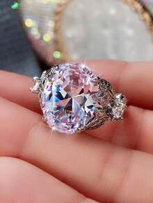 1 Chiếc nhẫn Cubic Zirconia thanh lịch dành cho nữ dùng để trang trí tiệc cưới, kỷ niệm ngày đính hôn, quà tặng ngày lễ tình nhân - 1 # - Xem 8