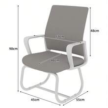 Home Office Chairs - Grey + White + Metal + Mesh + Wood + Fabric - View 4