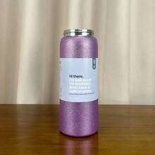 OWALAFreeSip 32oz Straw Insulated Water Bottle Double-Layer Stainless Steel Vacuum Thermal Mug For Sport And Travel - Lấp lánh màu tím-32oz - Xem 3