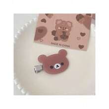 2PCS Cute And Easy Bear Hair Clip With No Trace For Girls, Side Duck Billed Clip, Sweet College Style Student Hairpin Clip, Ins Hair Clip - 兩種米色 - 查看 6