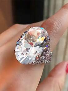 1 Chiếc nhẫn Cubic Zirconia thanh lịch dành cho nữ dùng để trang trí tiệc cưới, kỷ niệm ngày đính hôn, quà tặng ngày lễ tình nhân - 1 # - Xem 14