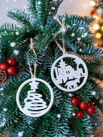 1个3D立体圣诞小屋天使树吊坠树脂硅胶模具，香氛石膏皂制作卡片，石膏工艺品，送给闺蜜的礼物，DIY礼物，家居装饰