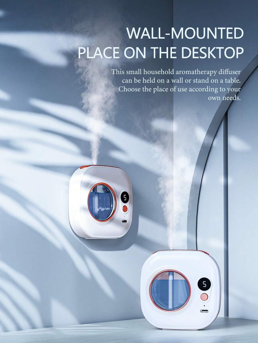 1 White Car Air Freshener Diffuser, Car Fragrance Accessories, Car Mounted Fragrance Machine With LED Atmosphere Light, Ultrasonic Atomization Car Mounted Air Purifier, Car Mounted Household Dual-Use, Mini Portable Wall Mounted, High Beauty USB Power Mute Operation, Necessary Car Supplies - White - View 1