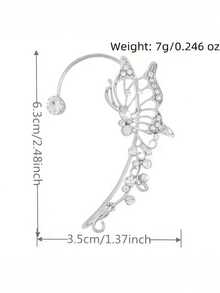 1 Pair Shiny Butterfly Wing Clip-On Earrings - Lightweight Fairy-Style Accessory, Suitable For Parties, Cosplay, Daily Wear And Elf-Themed Events, Party Decoration, Fantasy Earrings, Handmade Jewelry, Ideal Holiday Gift - Multicolor 1 - View 12