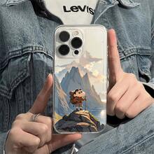 Climbing Crayon Shin-Chan Phone Case Compatible With Apple 16 Pro Max/13/14/15/12 Cartoon Anime Full Protection Case - 無色 - 查看 3