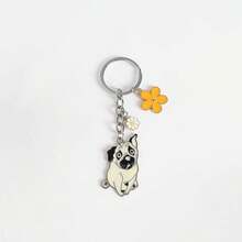 1 Pc Metal Alloy Rowena Bullfighting Drip Oil Keychain Cute Dog Pet Keychain Car Keychain Men's And Women's Gifts Boyfriend Birthday Gift Animal Keychain Handbag Pendant Accessories Dog Keychain Holiday Gift Animal