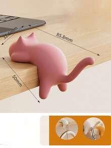 1/3 piezas Gancho para mochila de gato con borde sin costuras, sin necesidad de perforar, especial para escritorio de estudiante, gancho multifuncional para colgar bolsos al lado de la mesa. Gancho de mesa para colgar mochilas, bolsos y bolsos plegables. Gancho de escritorio de oficina para colgar bolsos y carteras de mujer. Gancho ligero para colgar bolsos - gancho para mochila, una herramienta mágica para colgar bolsos en escritorios de estudiantes, gancho de escritorio resistente, fácil de mantener los bolsos limpios, gancho práctico.