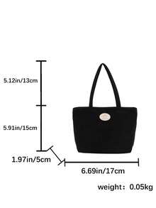 Small Tote Bag, 2025 New Vegetable Basket Tote Bag, Commuting Tote Bag, Office And Outdoor Snack Tote Bag - Black - View 2