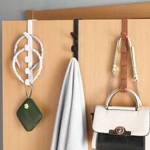 Door Hanger Kit With 5 Hooks For Hanging Bags, Hats, And Accessories - 卡其色 - 查看 2