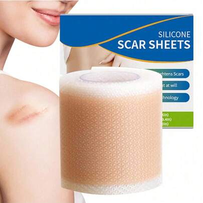 1 Roll Silicone Scar Tape, 4cm X 150cm, Self-Adhesive Scar Cover Tape, Skin-Friendly Waterproof Breathable