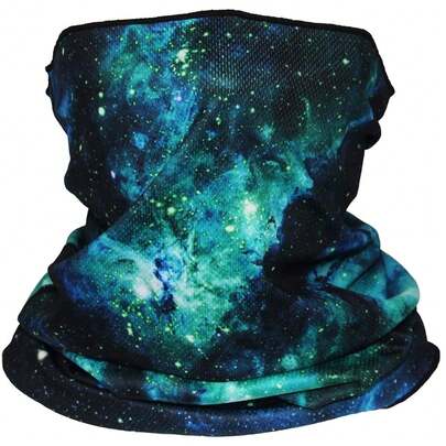 Soophen Neck Gaiter Face Cover Scarf Breathable Gator Mask Cooling Bandana,Sun Dust Protection Cover Balaclava Scarf Shield,SpaceGalaxy07